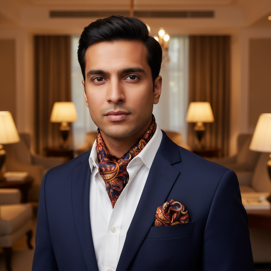 Reginald Paisley Scarf & Pocket Square Matching Set