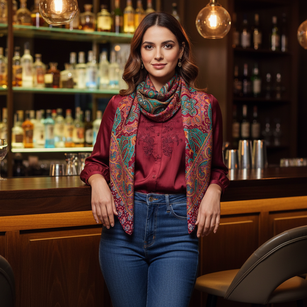 Riviera Breeze Silk Square Scarf