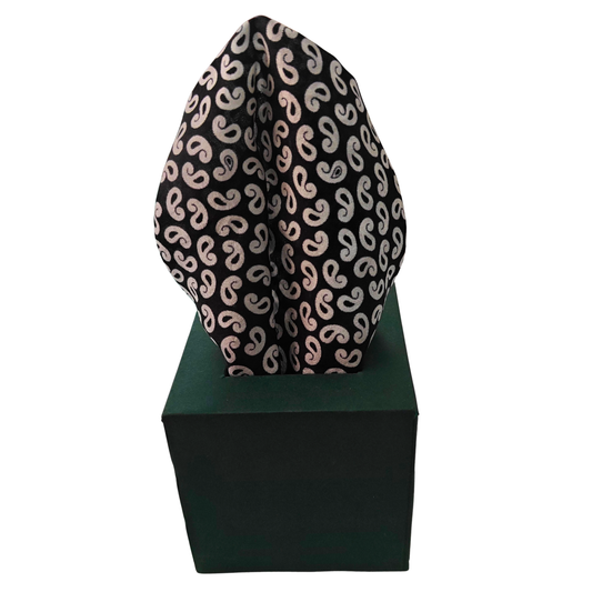 White Paisley Tuft Pocket Square
