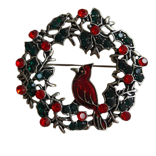 Wreath & Bird Ladies Brooch