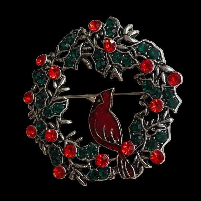 Wreath & Bird Ladies Brooch