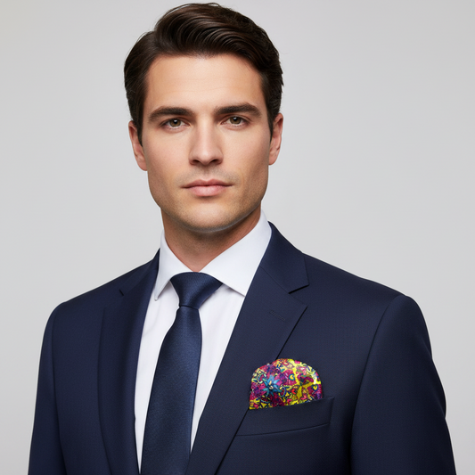 Yellow Multi Floral Pocket Square