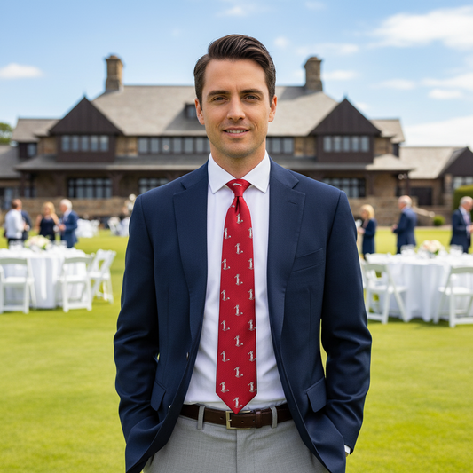 Classic Golf Theme Woven Microfibre Tie