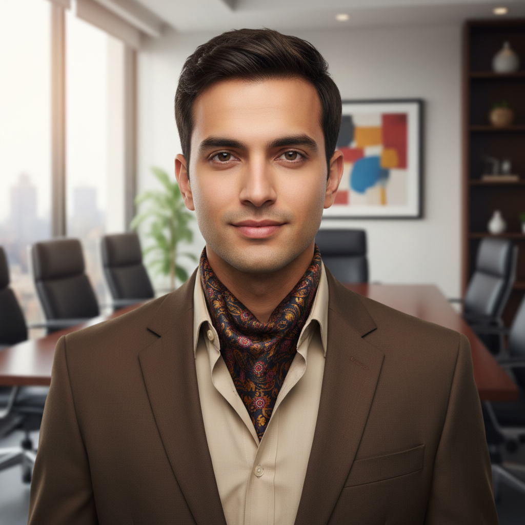 Suzanna Men's 2026 Collection Pure Silk Scarf