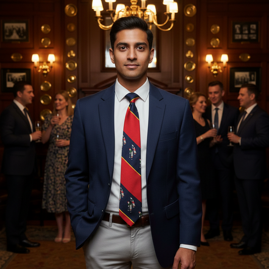 Vintage Golf Theme Woven Microfibre Tie