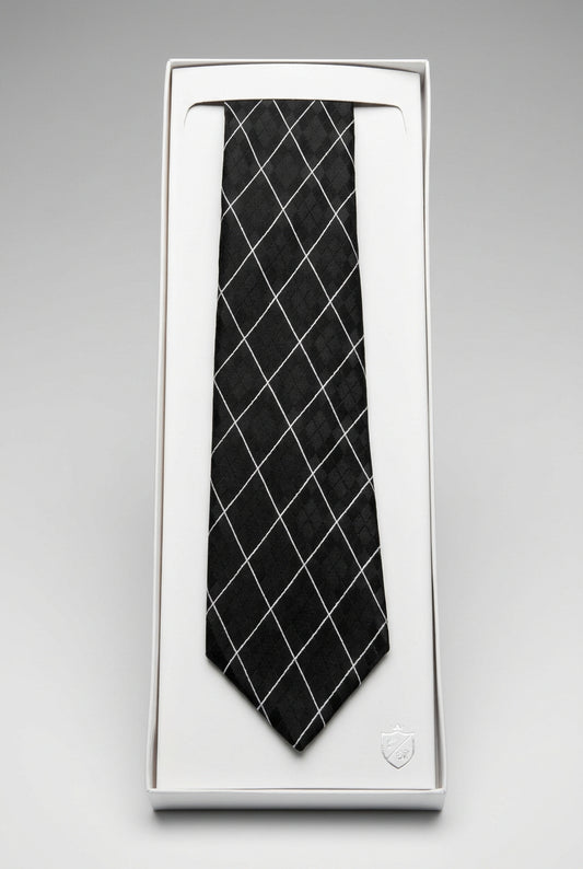 Diamond Black Microfibre Tie