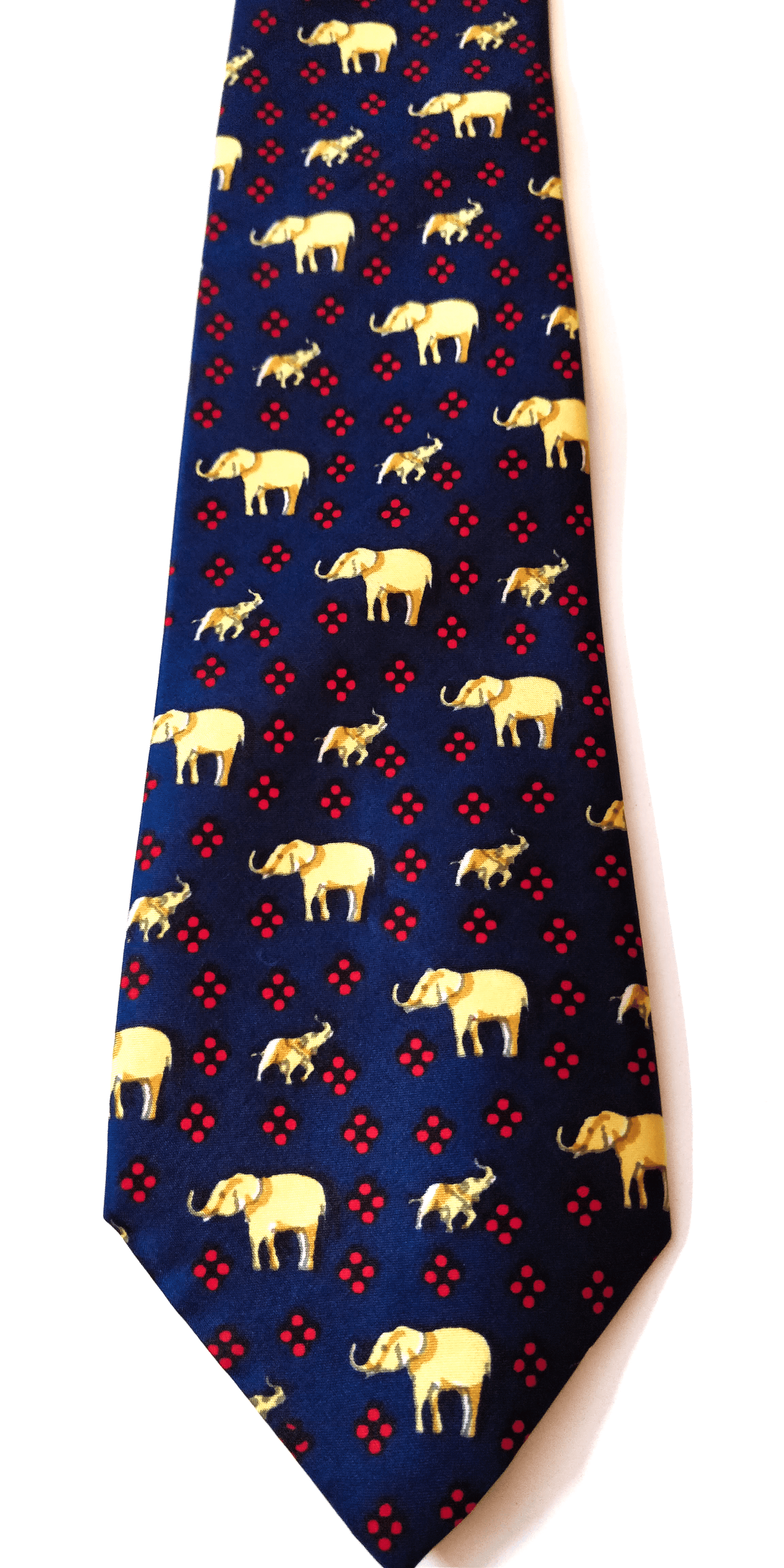 Mughal Elephant Series Blue Red Dotted Silk Tie