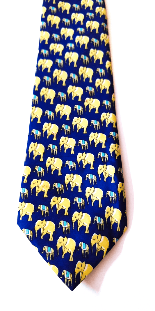 Mughal Elephant Series Blue Baby Silk Tie