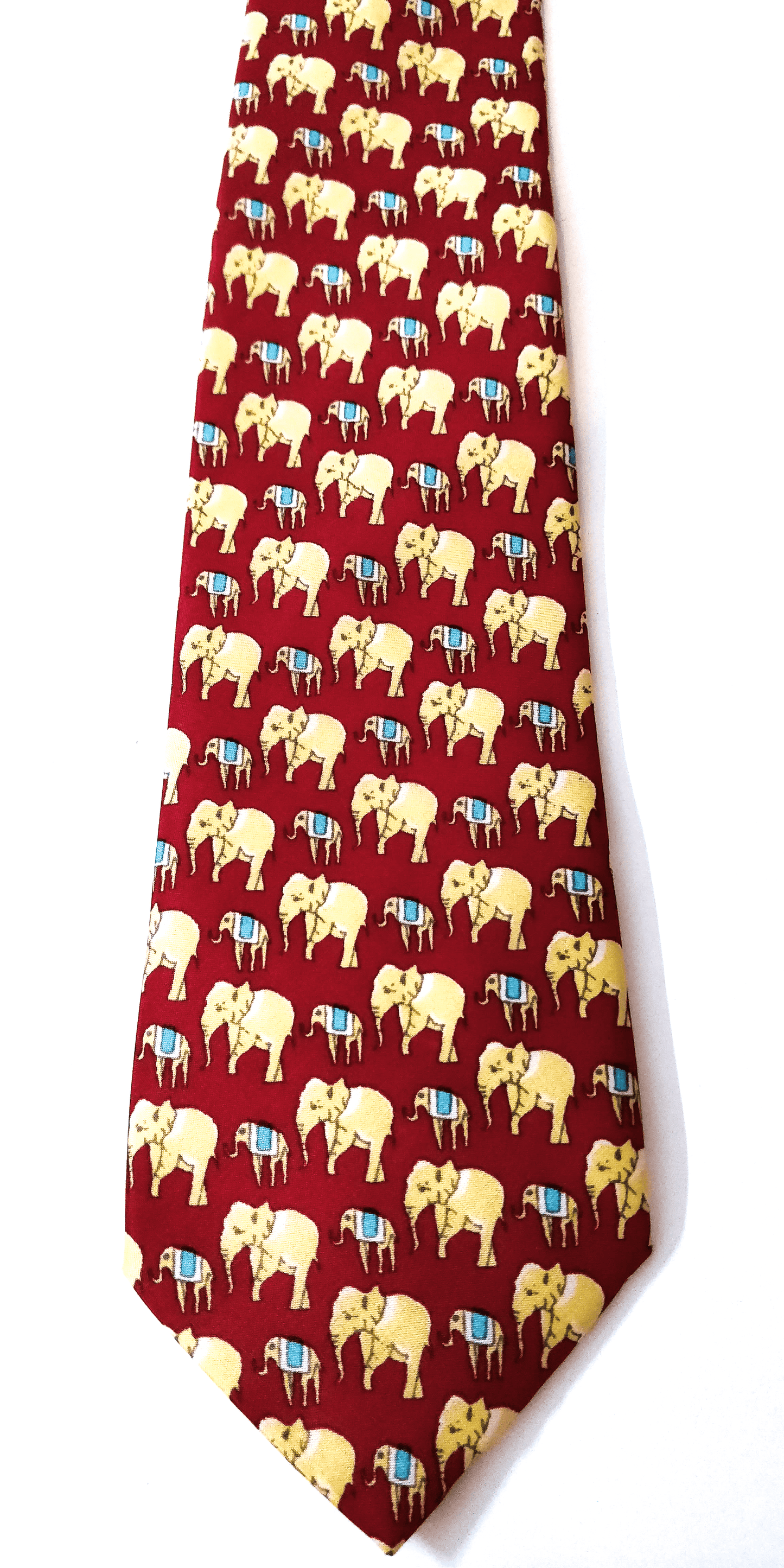 Mughal Elephant Series Red Baby Silk Tie