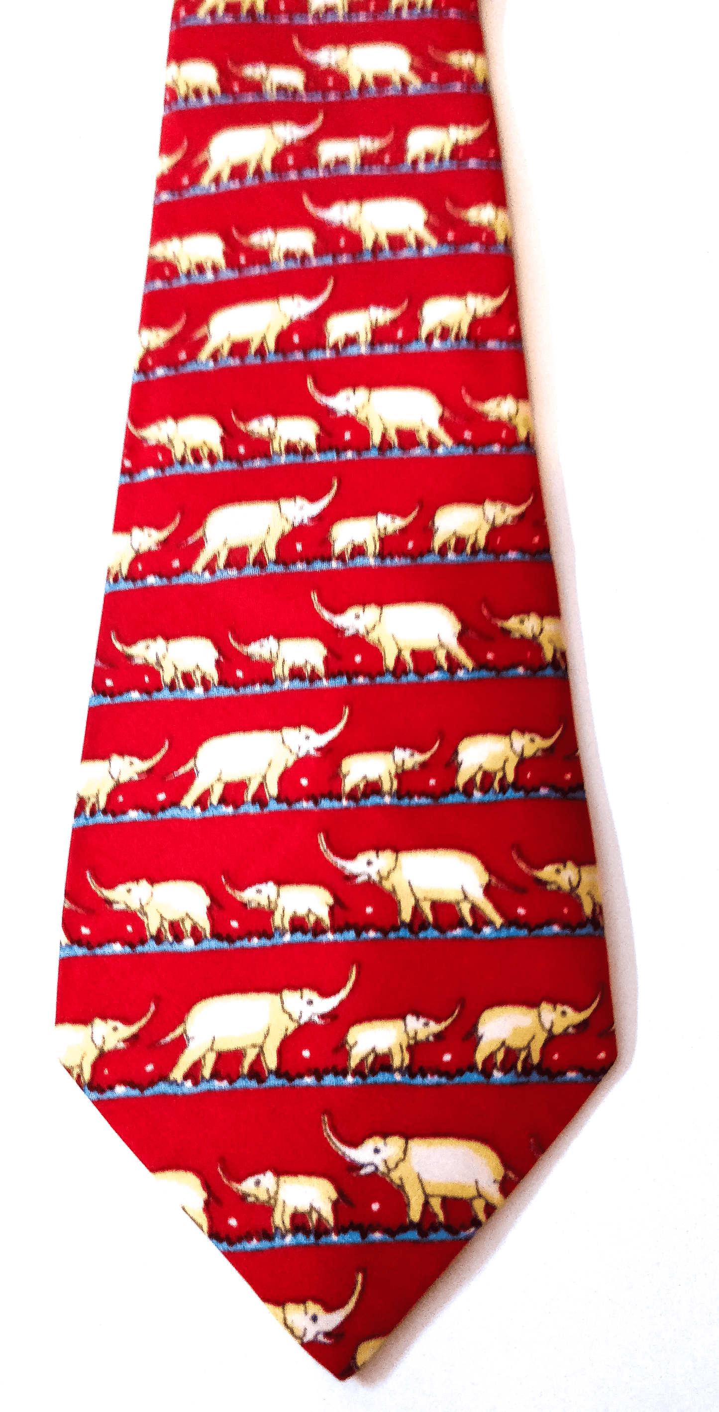 Mughal Elephant Series Red Parallel Silk Tie