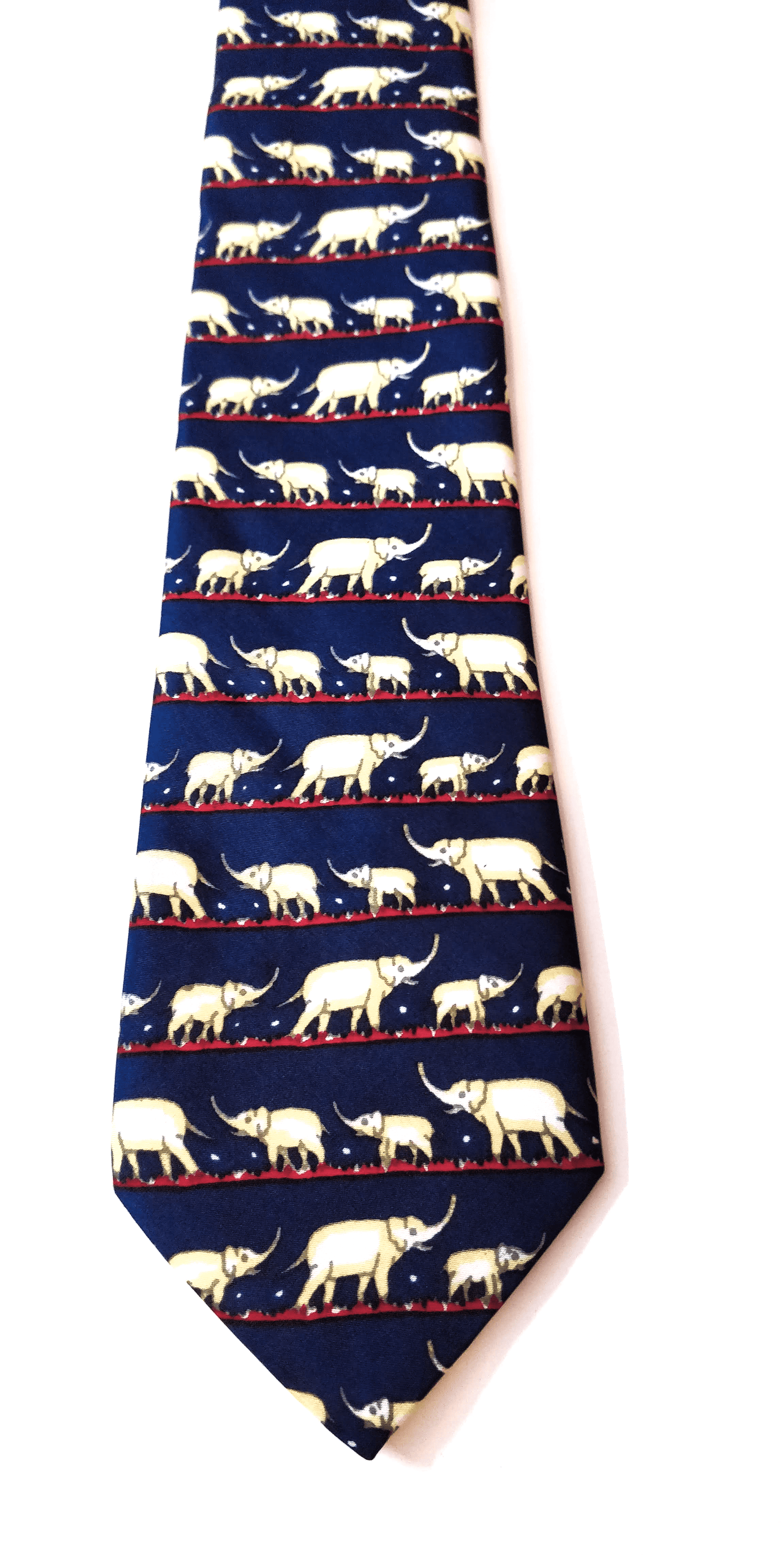 Mughal Elephant Series Blue Parallel Silk Tie