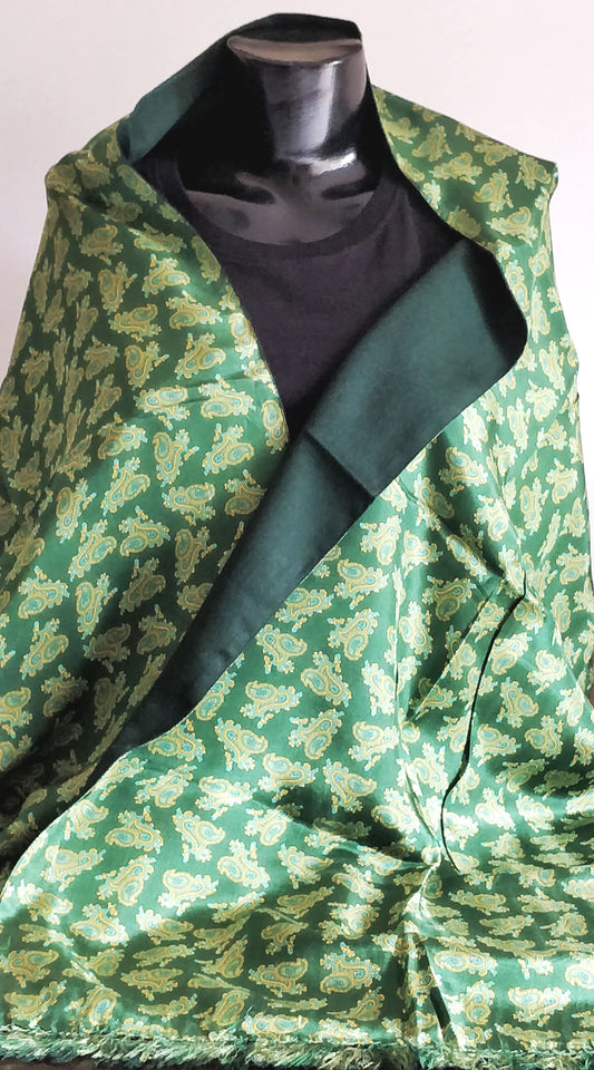 Green Envy Printed Silk & Wool Stole