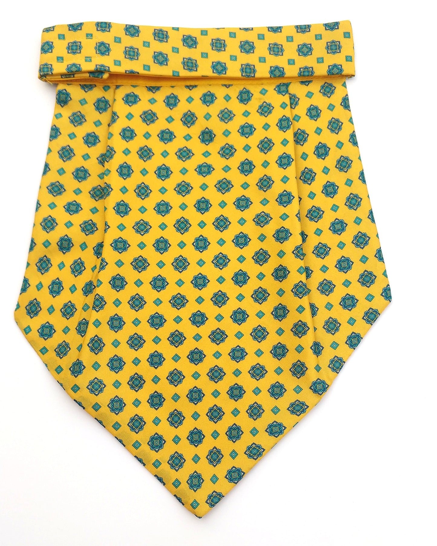 Silk Cravat Yellow Geometric