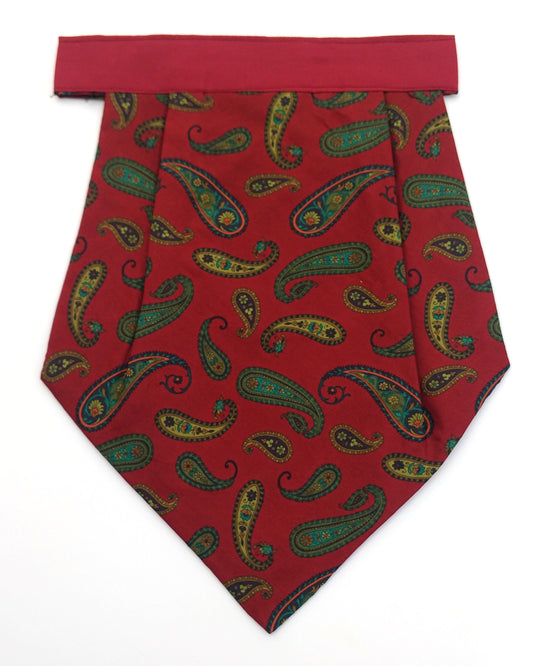 Silk Cravat Maroon Paisley