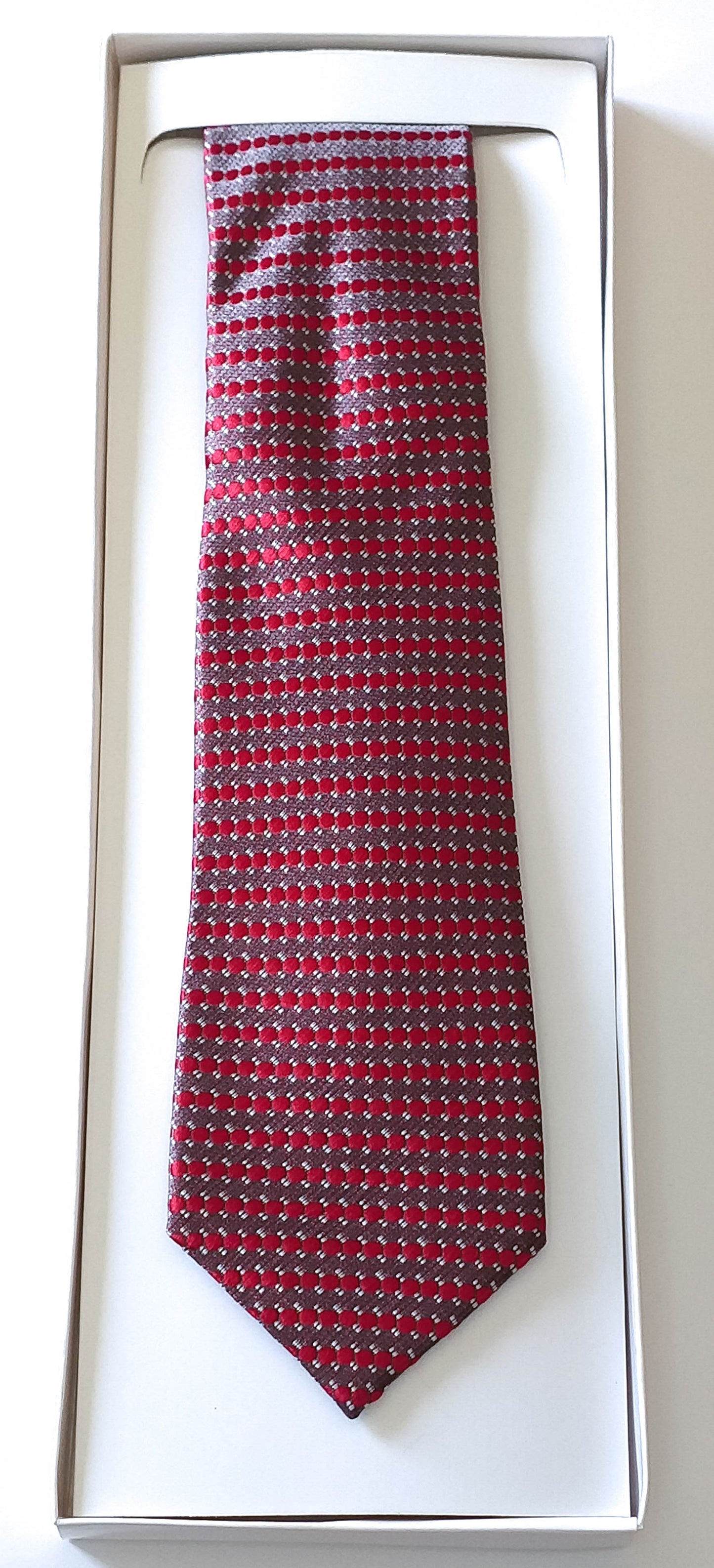 Red Structured Microfibre Tie