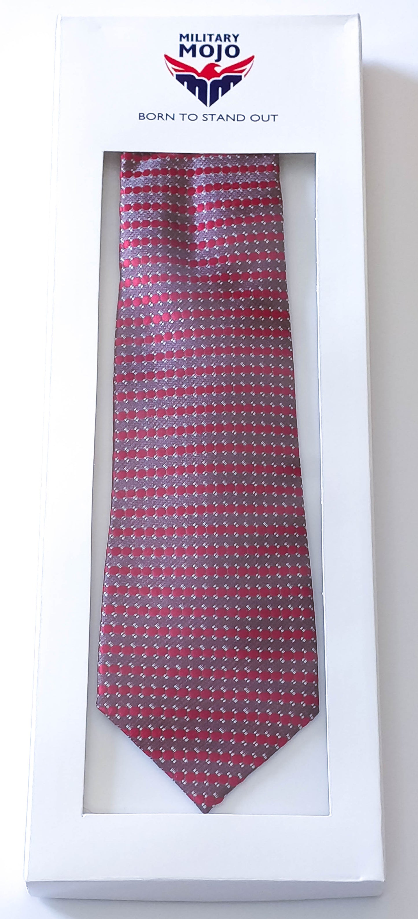 Red Structured Microfibre Tie