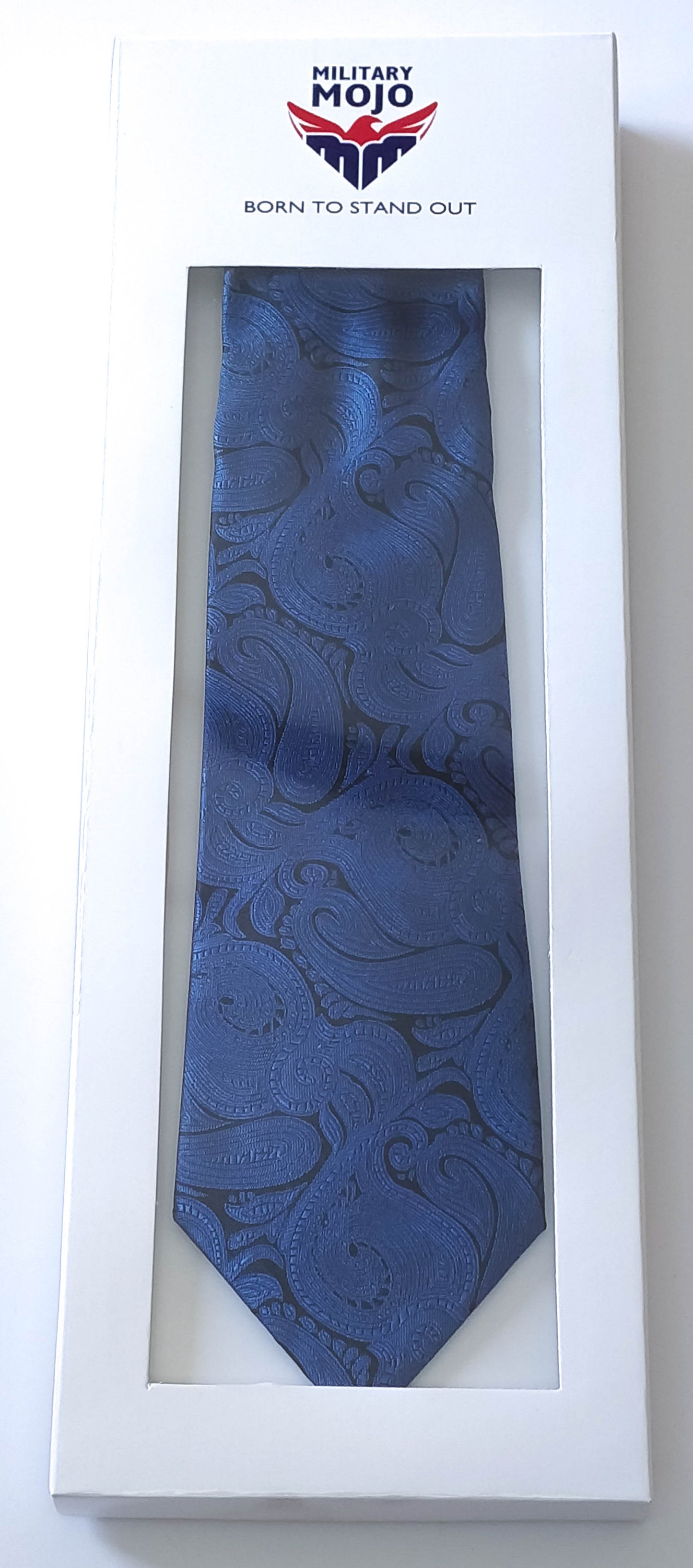 Blue Paisley Microfibre Tie