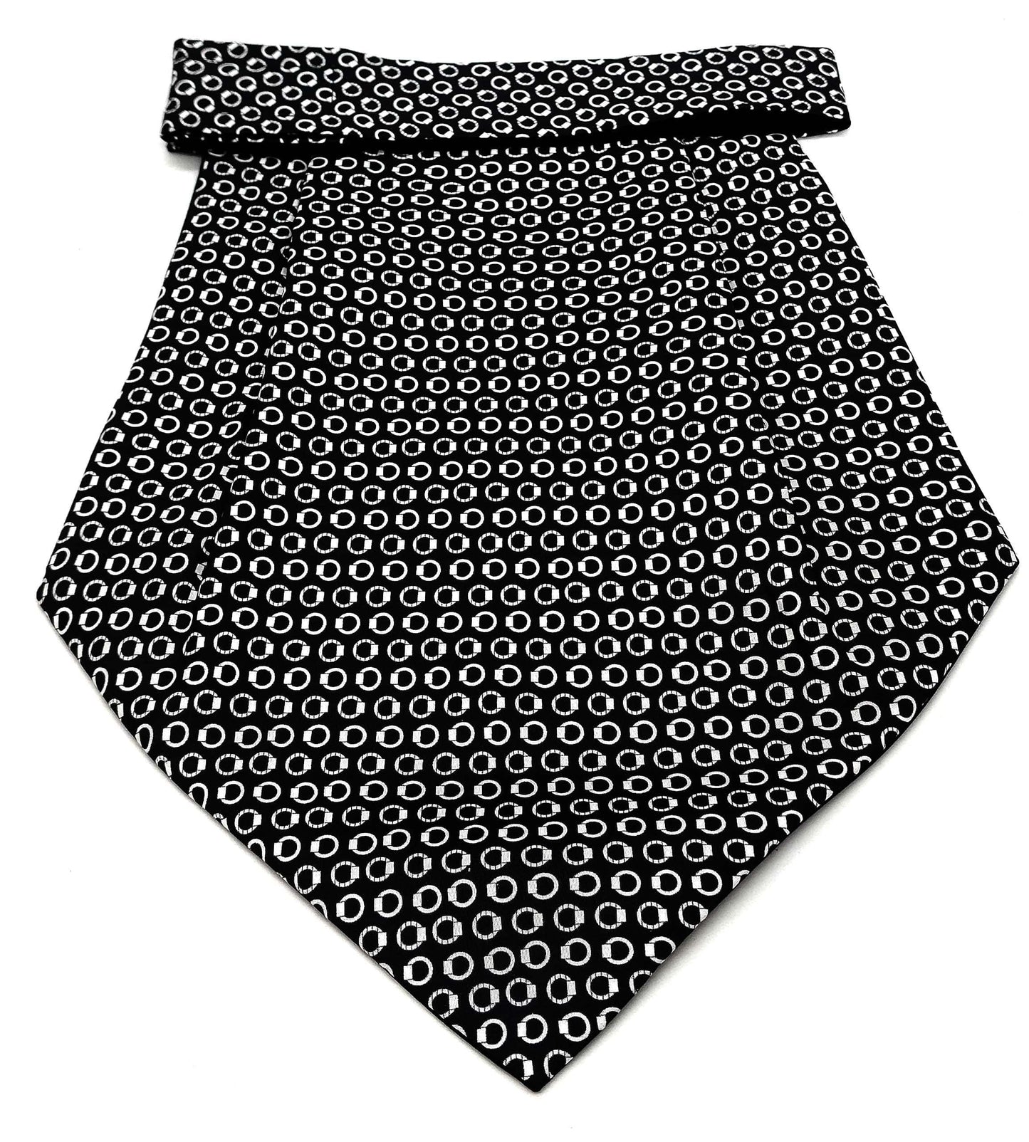 Silk Cravat Black Circular