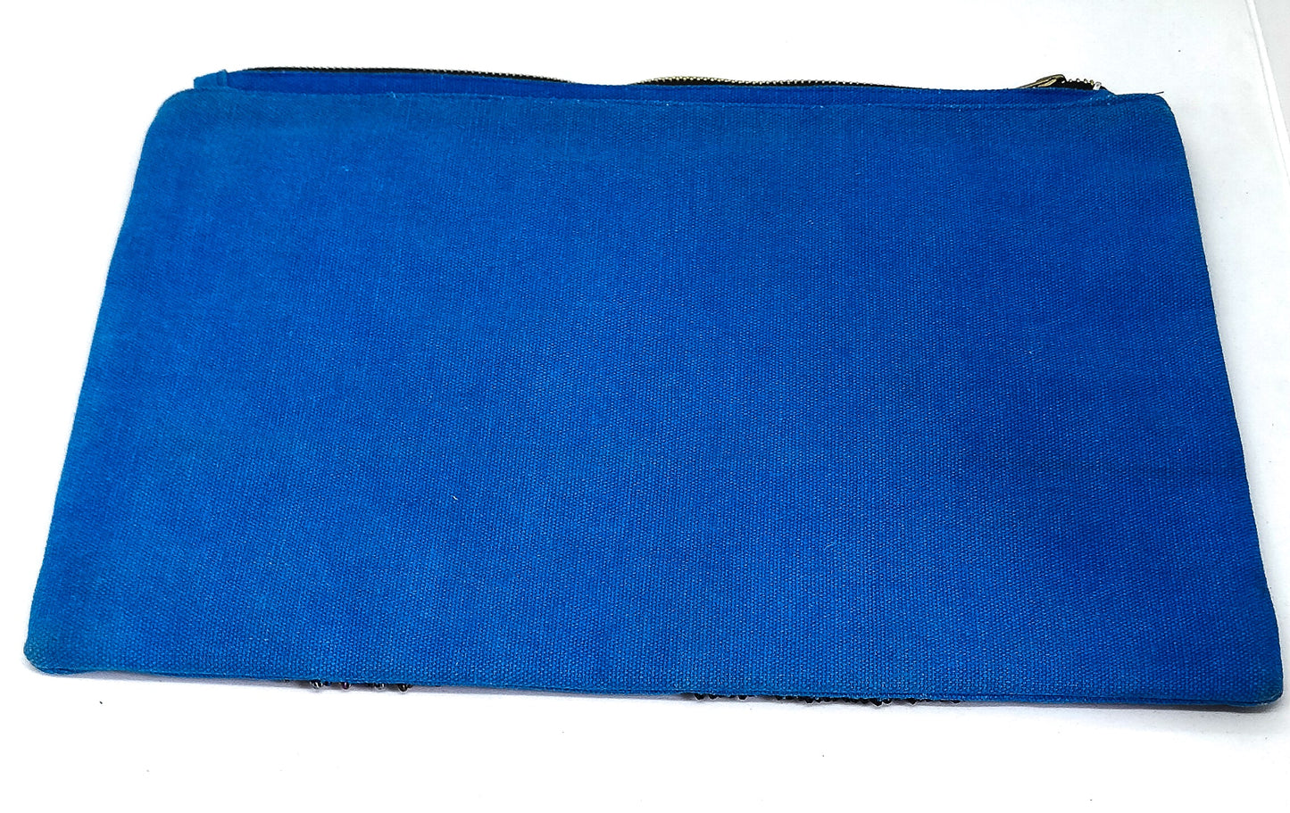 Multi Purpose Blue Canvas Embroidered Bead Pouch Cover