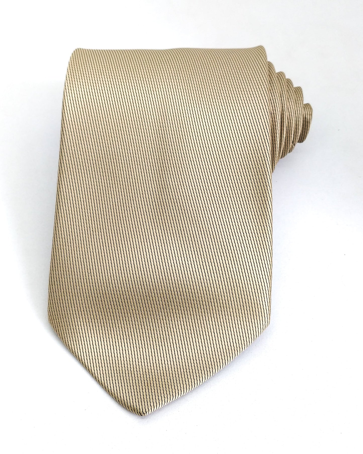 Khaki Colour Bold Ribbed Polyester Tie