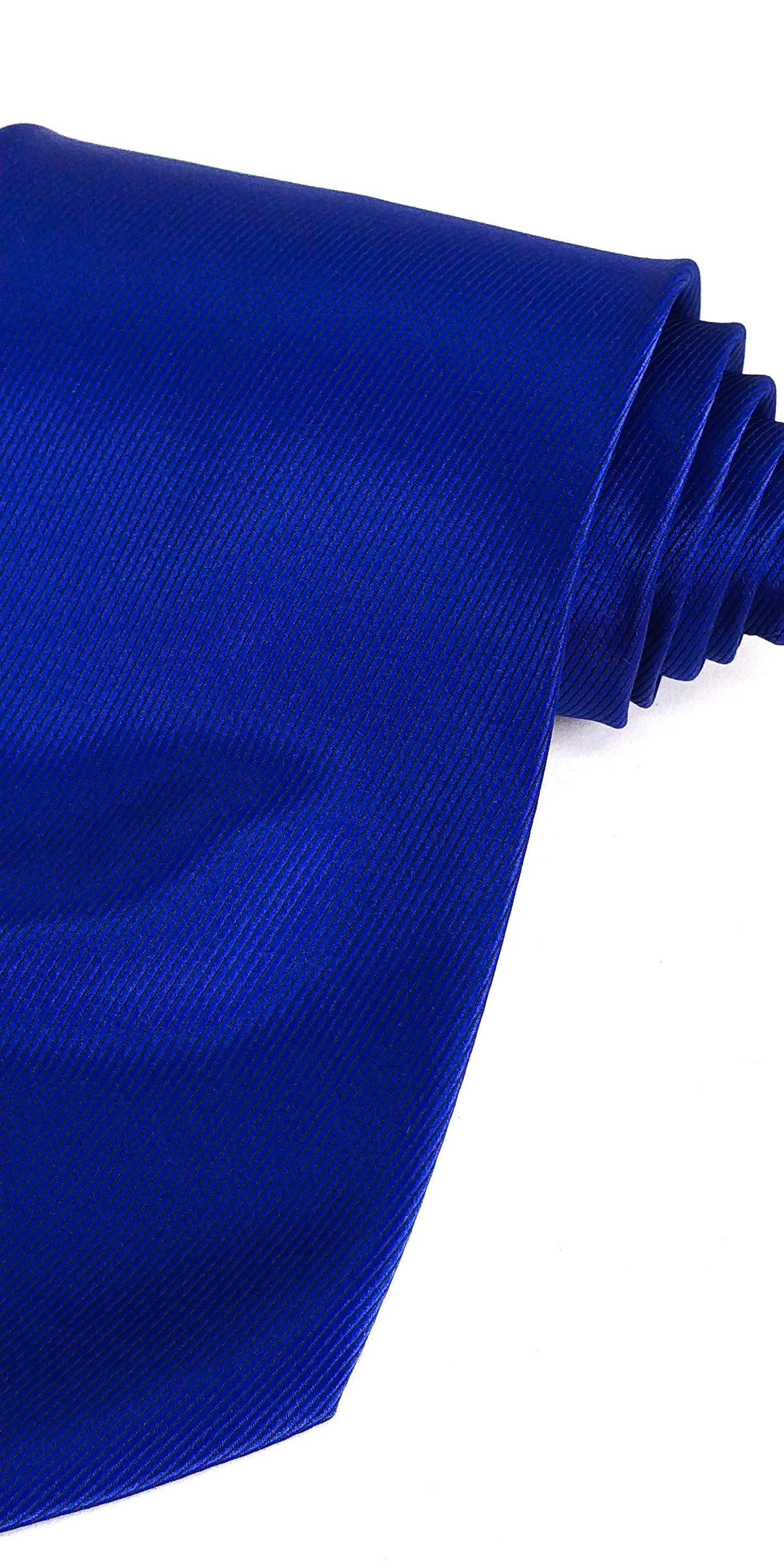 Blue Colour Bold Ribbed Polyester Tie