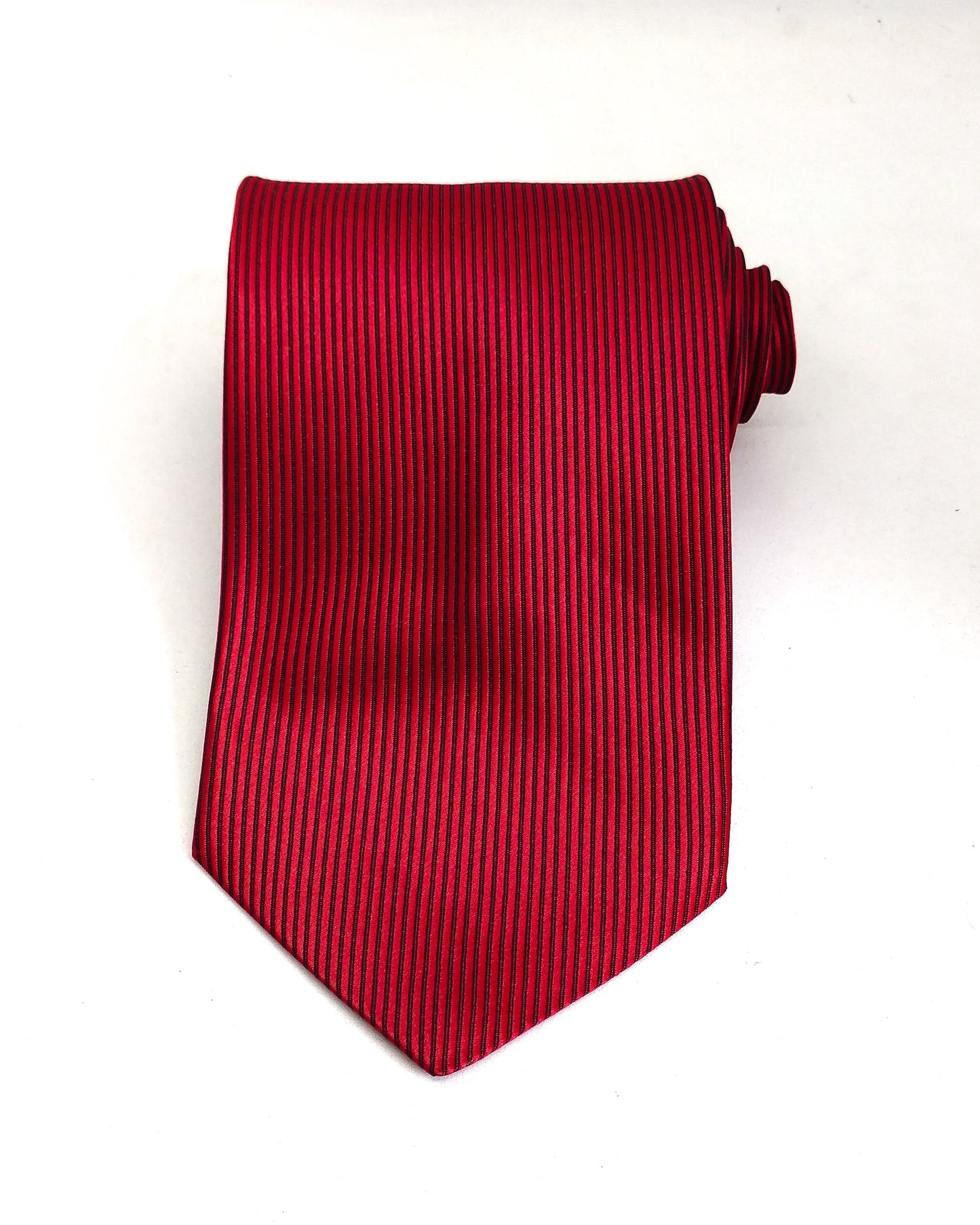 Maroon Bold Ribbed Polyester Tie