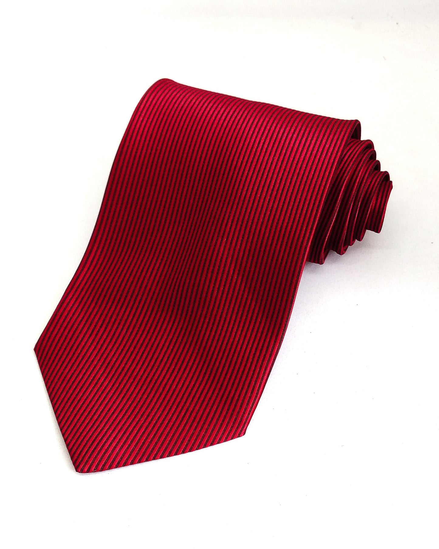 Maroon Bold Ribbed Polyester Tie