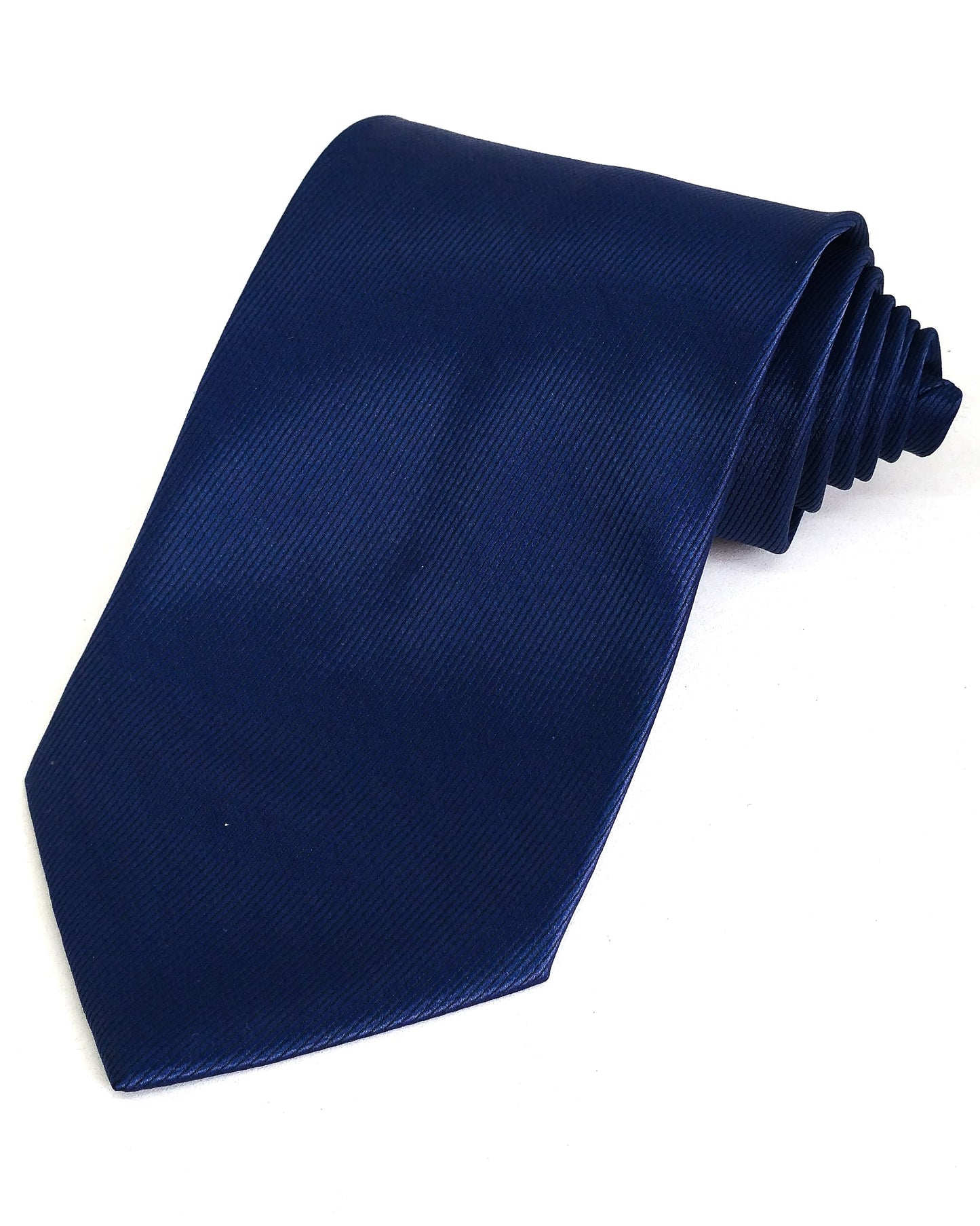 Navy Bold Ribbed Polyester Tie
