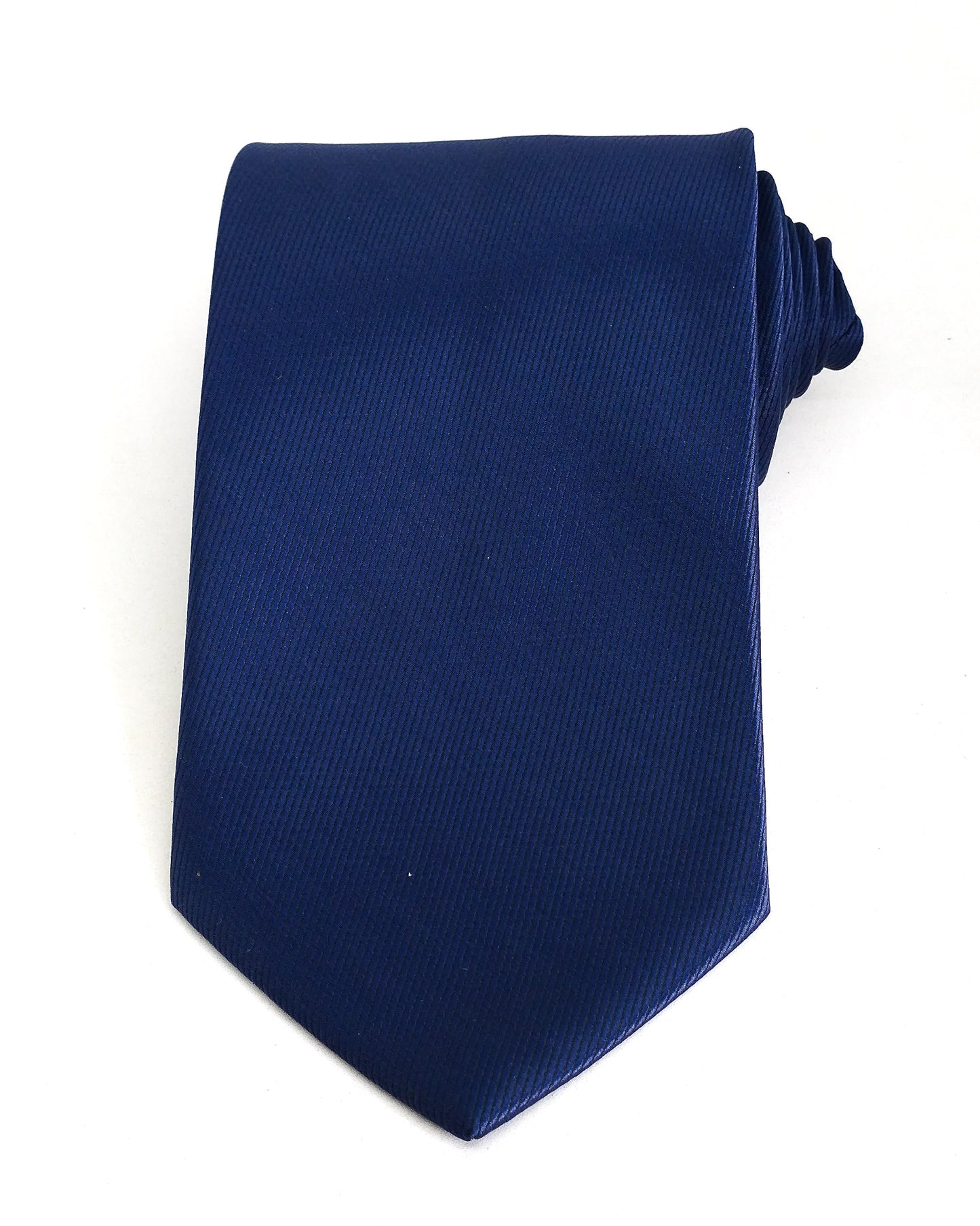 Navy Bold Ribbed Polyester Tie
