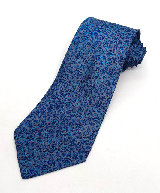 Dainty Paisley Hand Block Printed Silk Tie