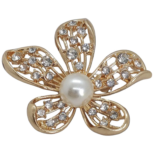 Pearl Flower Petal Ladies Brooch