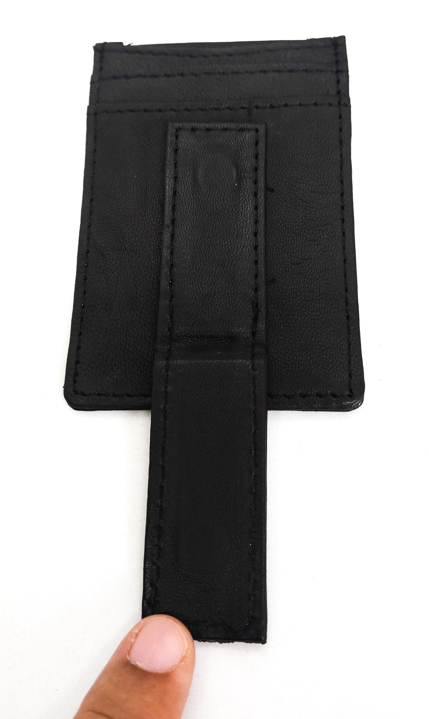 Genuine Leather Black Money Clip