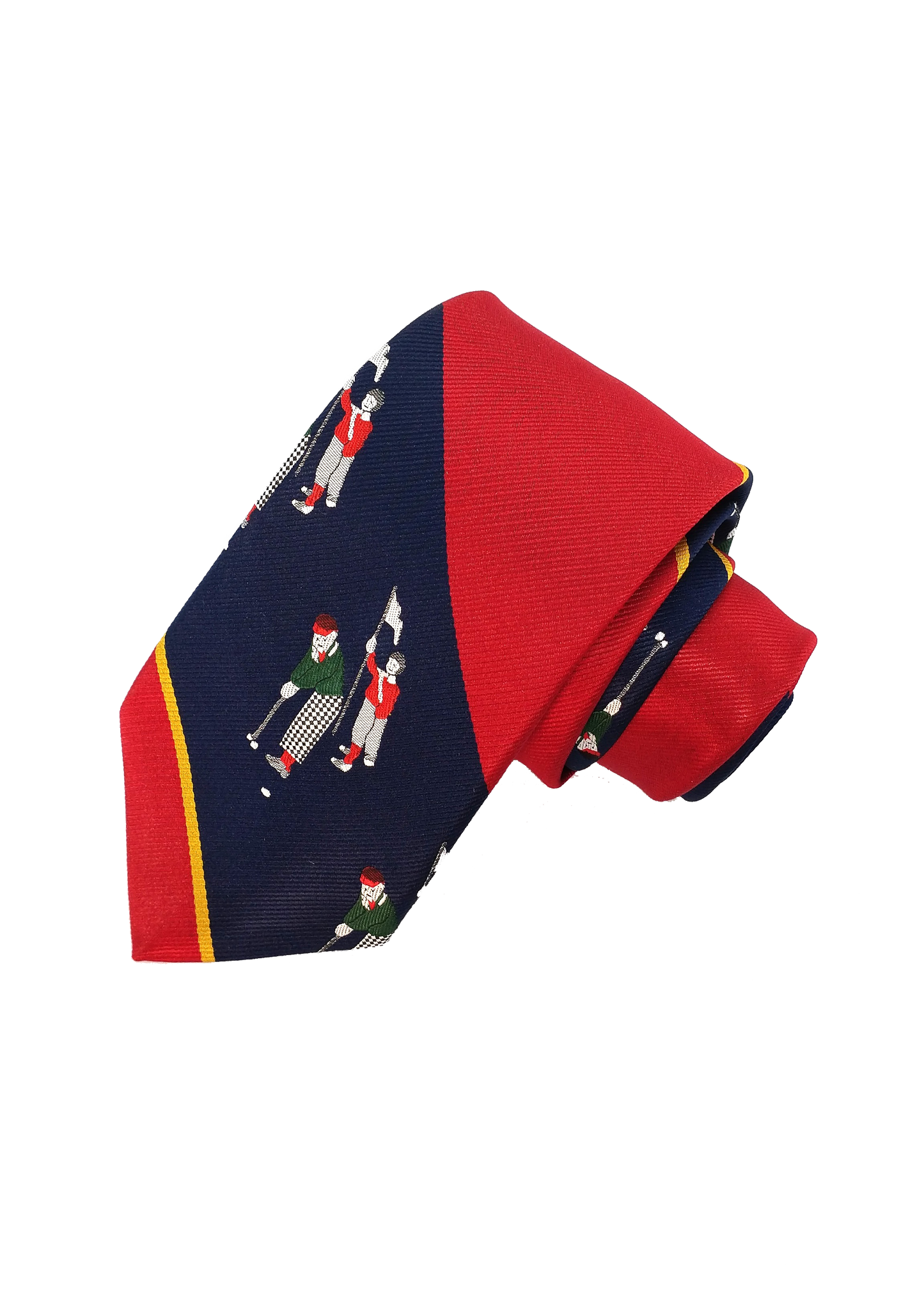 Vintage Golf Theme Woven Microfibre Tie